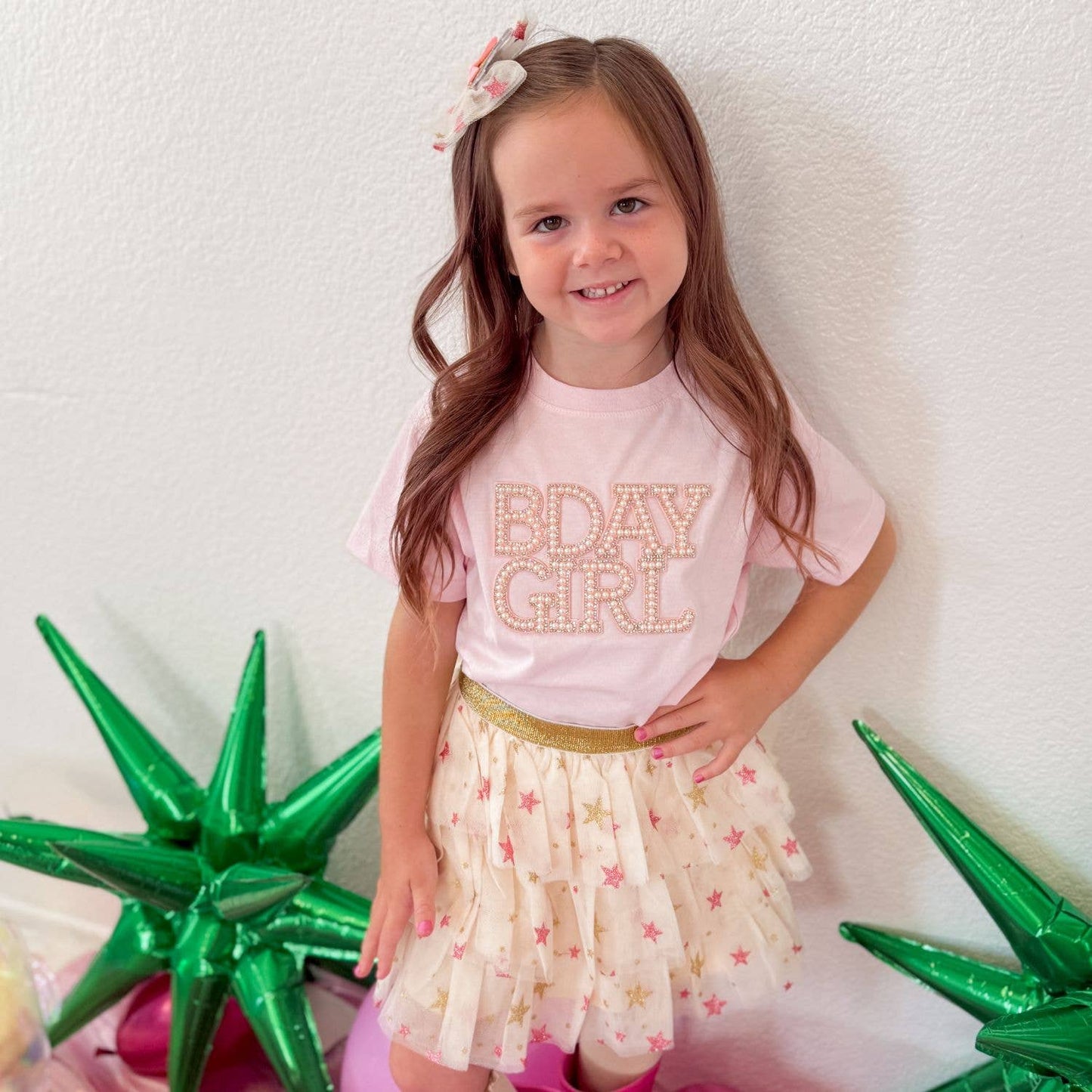 Pearl B-Day Girls Patch Short Sleeve T-Shirt