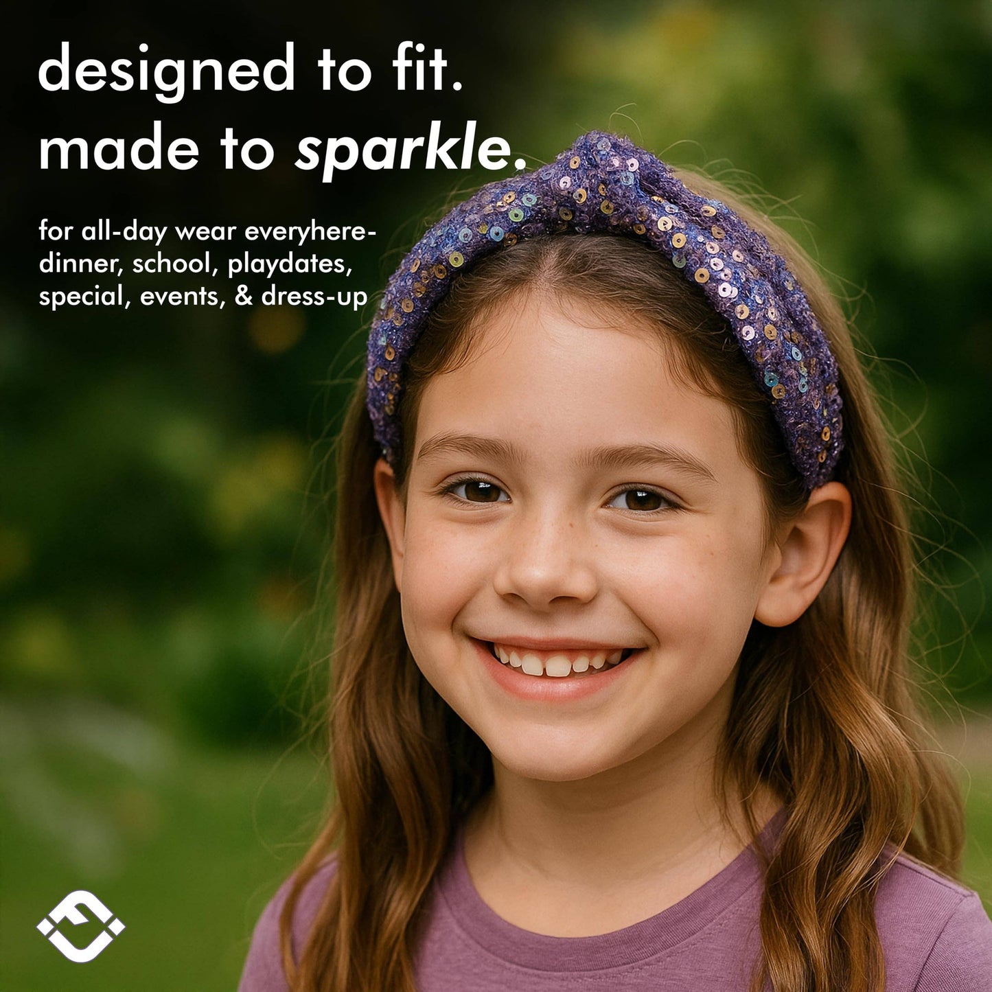 Sequin Girls Headband - Purple