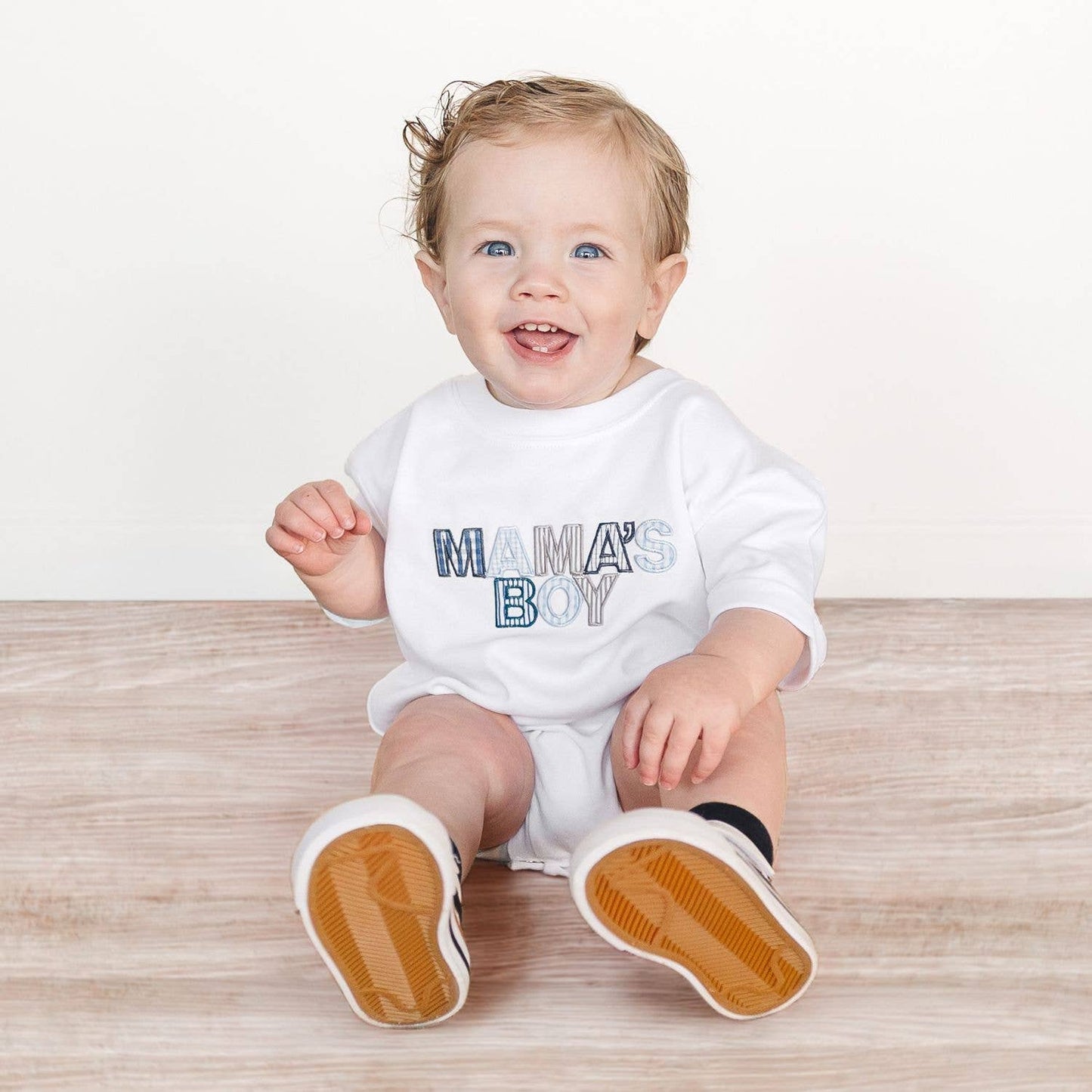 Mama's Boy Patchwork Short Sleeve Baby Romper