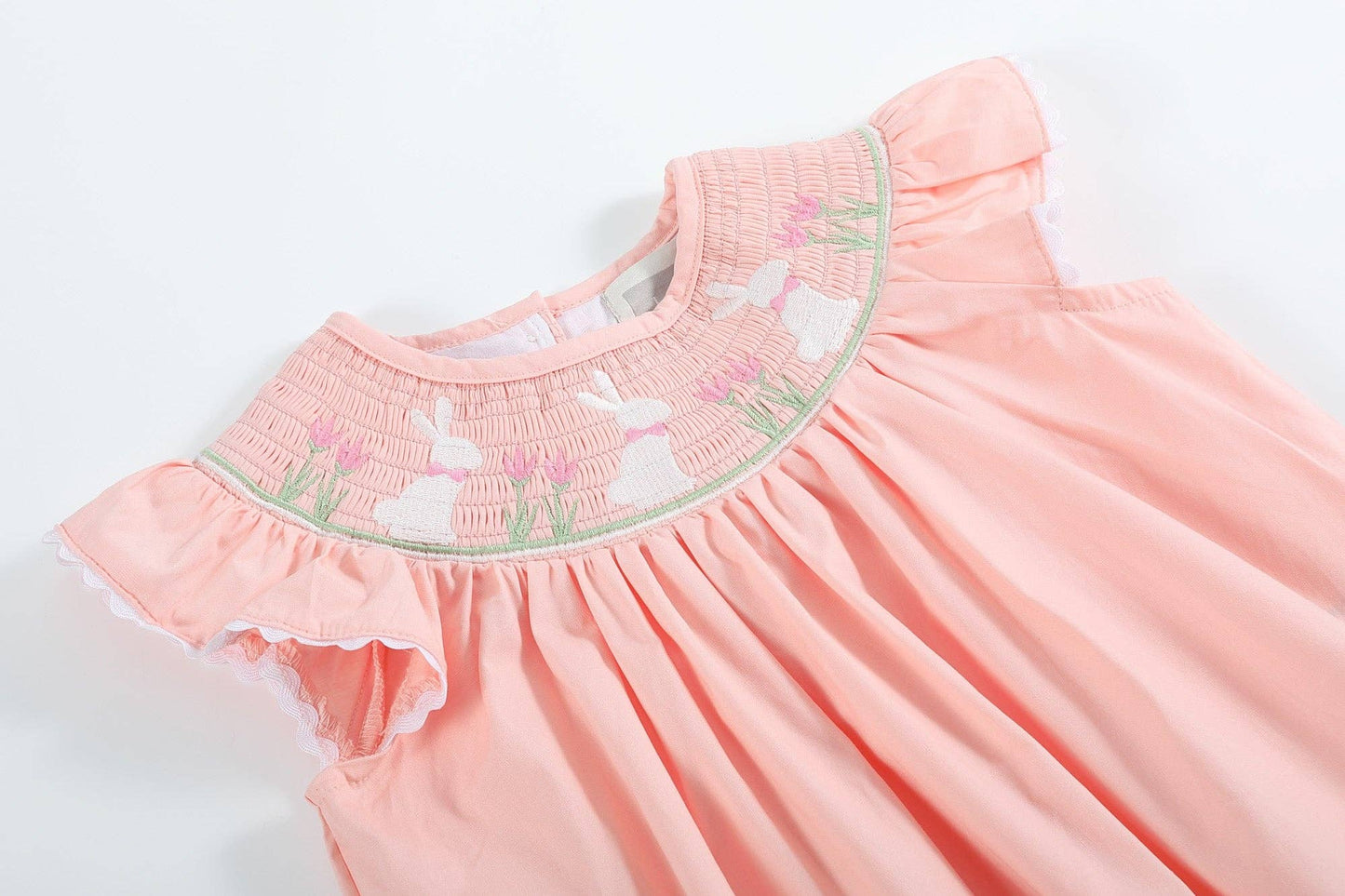 Pink Easter Bunny Smocked Top and Bloomer Set