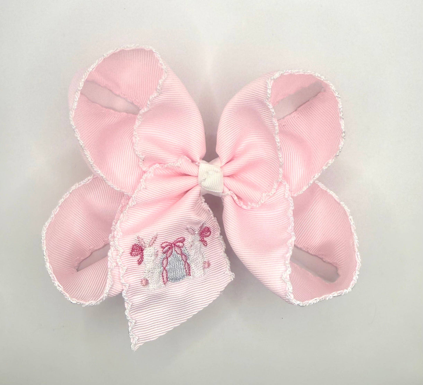 Bunnies & Easter Egg Moonstitch Hairbow