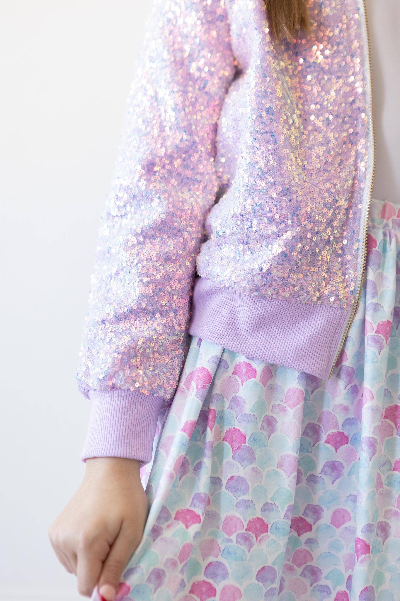 Girls Lavender Sequin Jacket