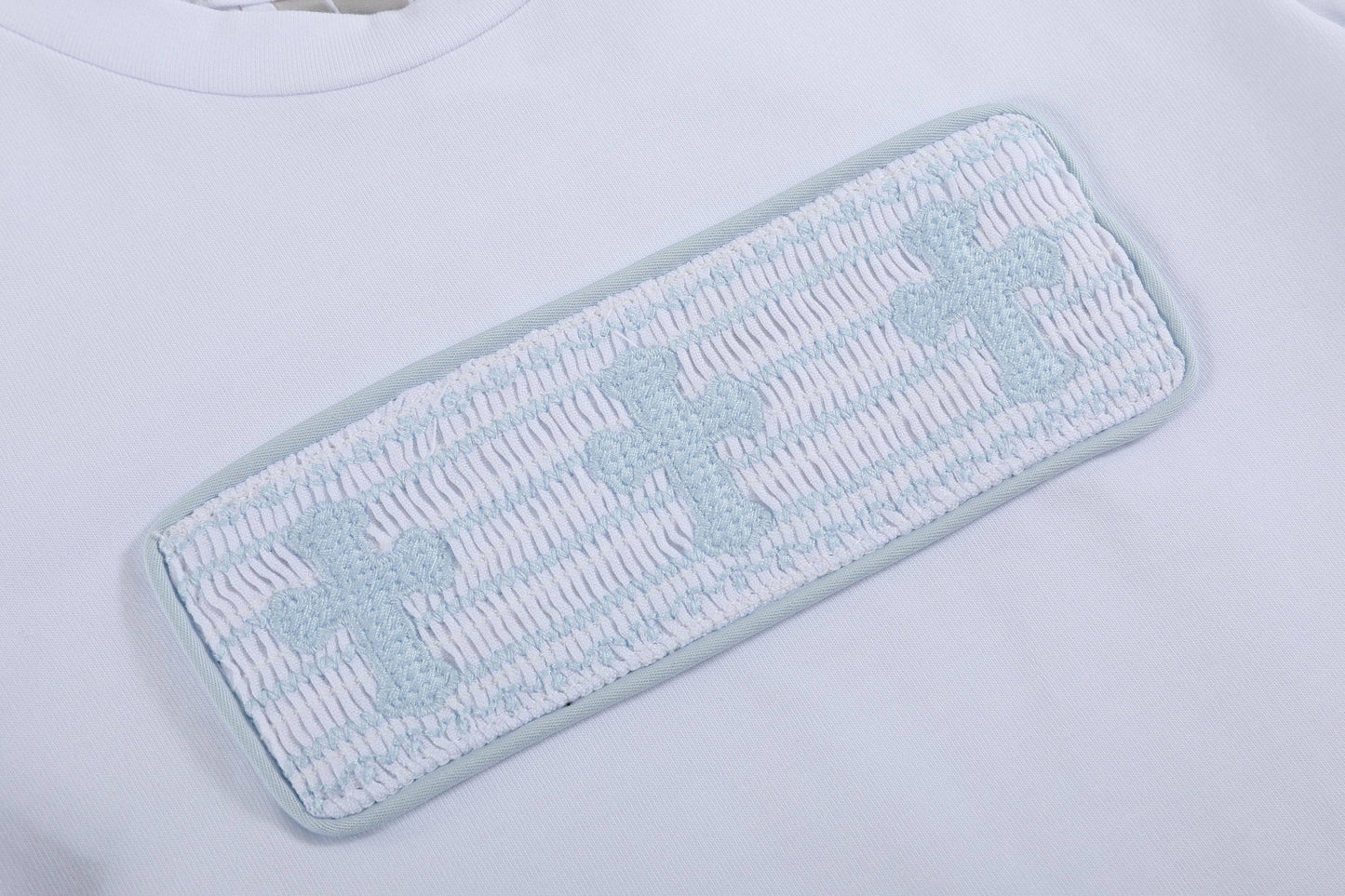 Light Blue Shorts and White Crosses Shirt Boys Set