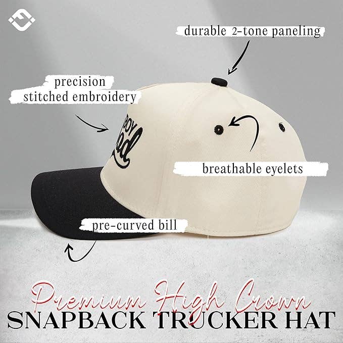 Boy Dad Cap - Black/Beige