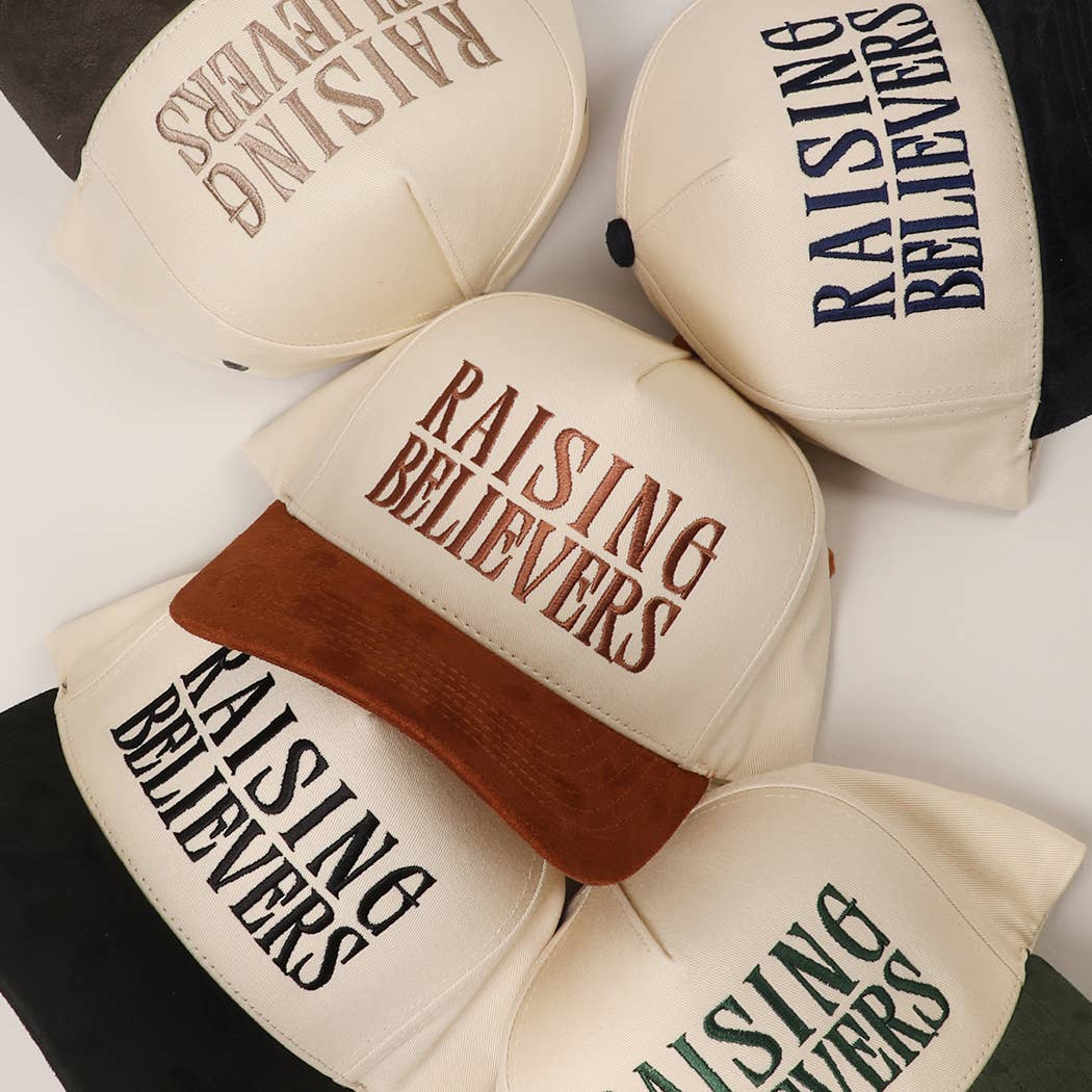 RAISING BELIEVERS Women's Cinnamon Brown Suede Two-Tone Trucker Hat