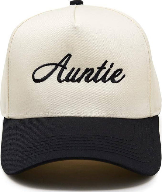 2-Tone Cap - Auntie - Black/Beige