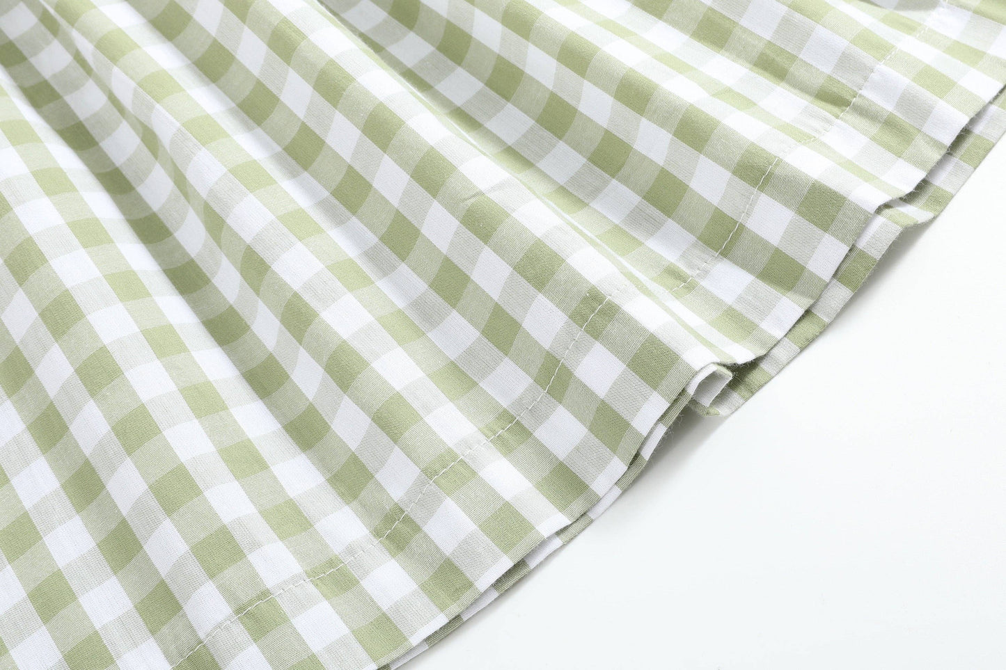 Sage Green Gingham Pumpkin Smocked Bishop Dress