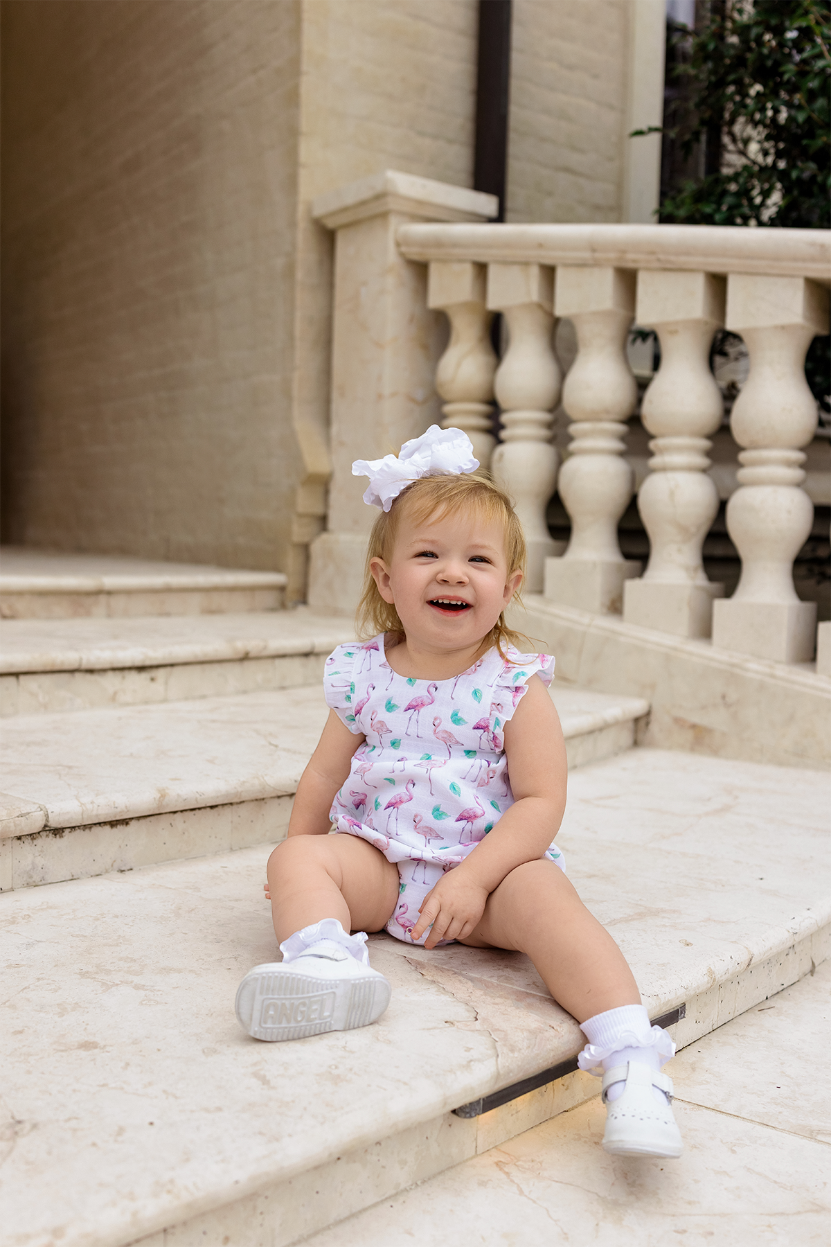 Pink Paradise Organic Muslin Girls Bubble Romper