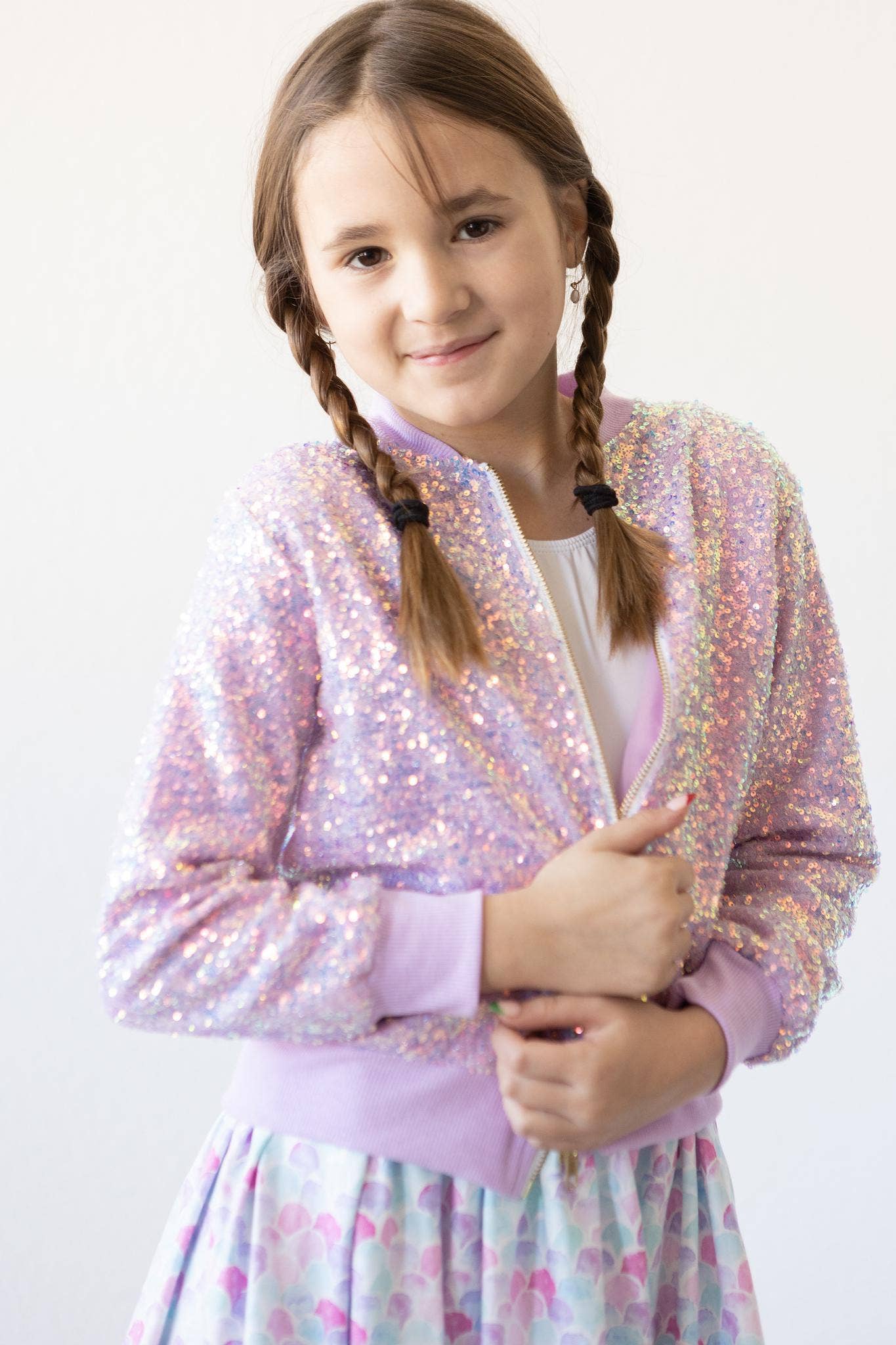 Girls Lavender Sequin Jacket
