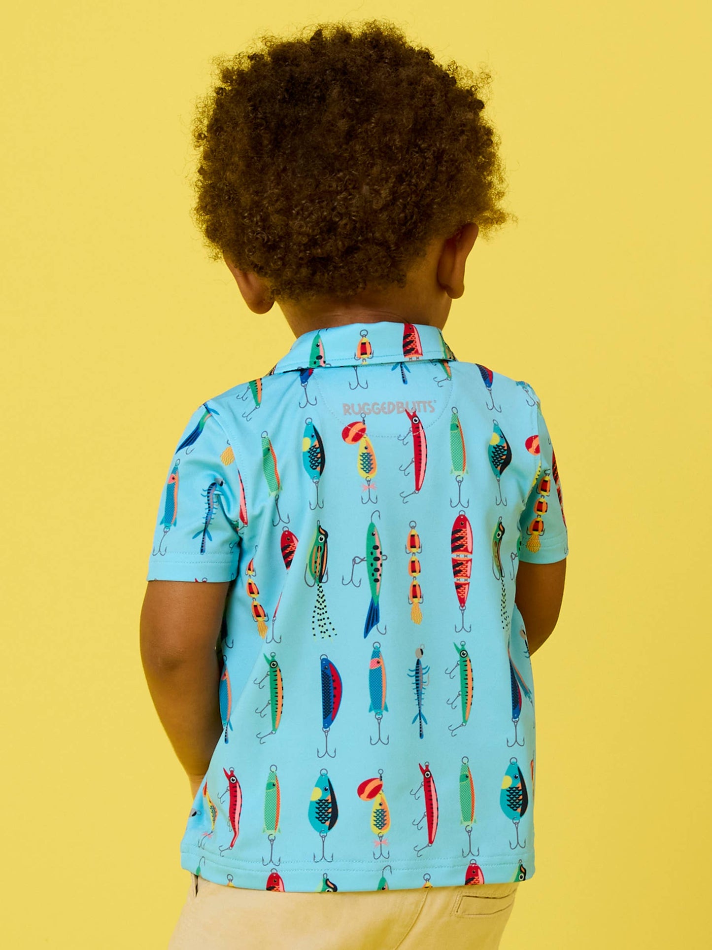 Boys Gone Fishin Knit Short Sleeve Blue Performance Polo