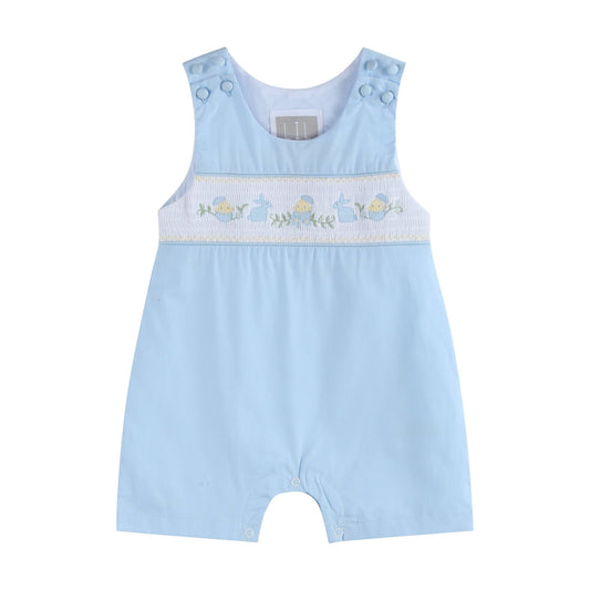 Light Blue Easter Smocked Boys Overalls