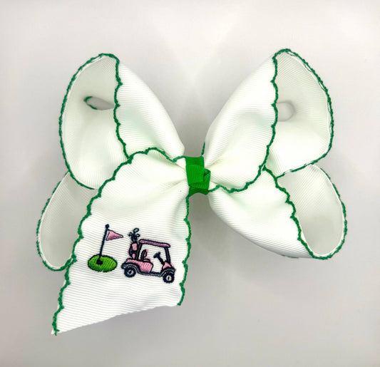 Golf on the Green Girls  Moonstitch Hairbow