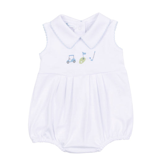 Tiny Tee Time Boys Collared Bubble Romper