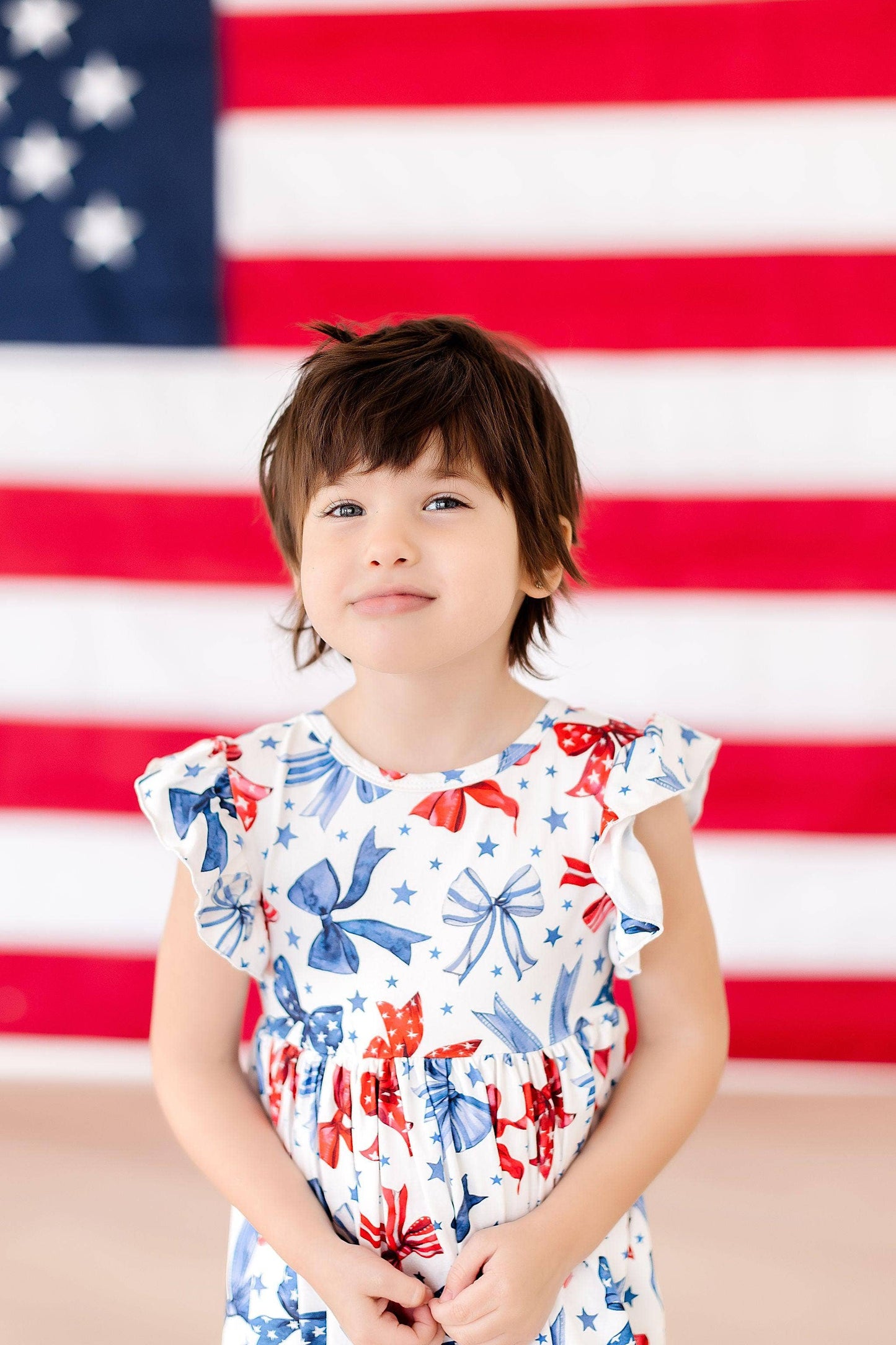 Born to Sparkle Flutter Sleeve Girls Twirl Dress