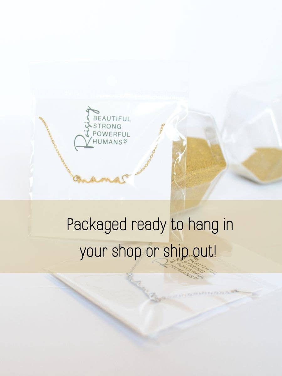 Mama Necklace – Dainty Cursive Mom Jewelry, Gift for Mothers: Yellow Gold Color