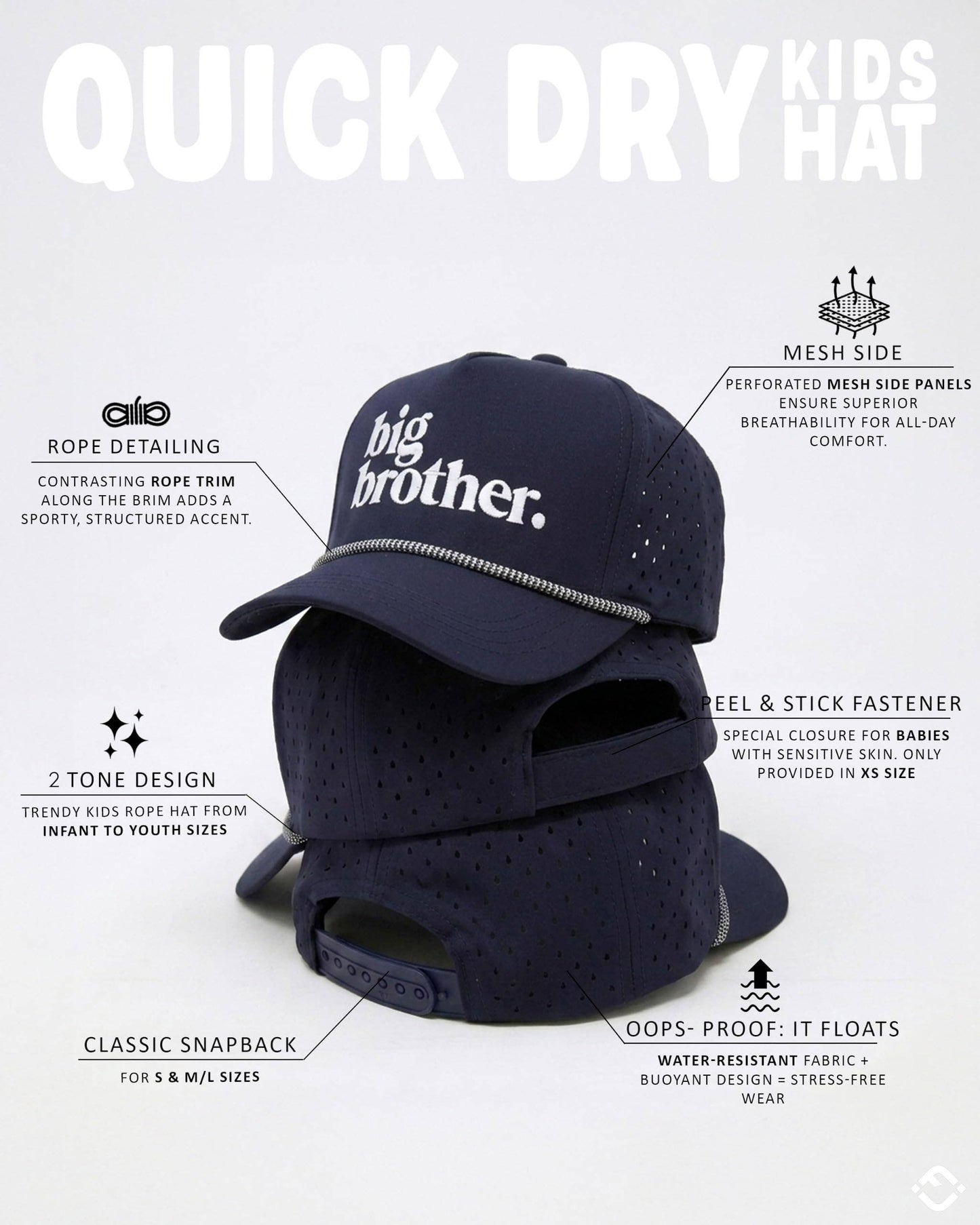 Big Brother White & Navy Hat