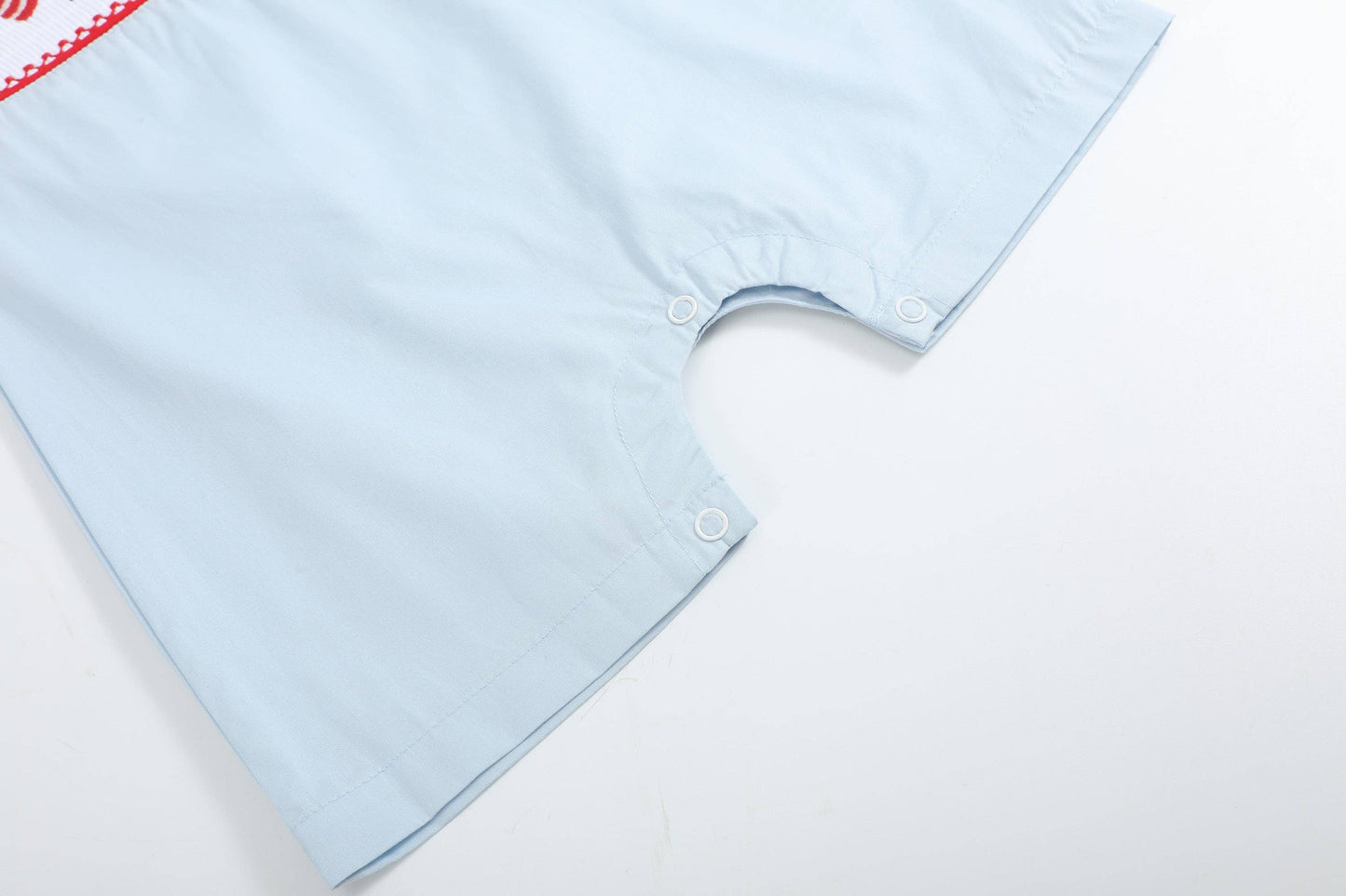 Light Blue USA Flag Smocked Boys Shortalls