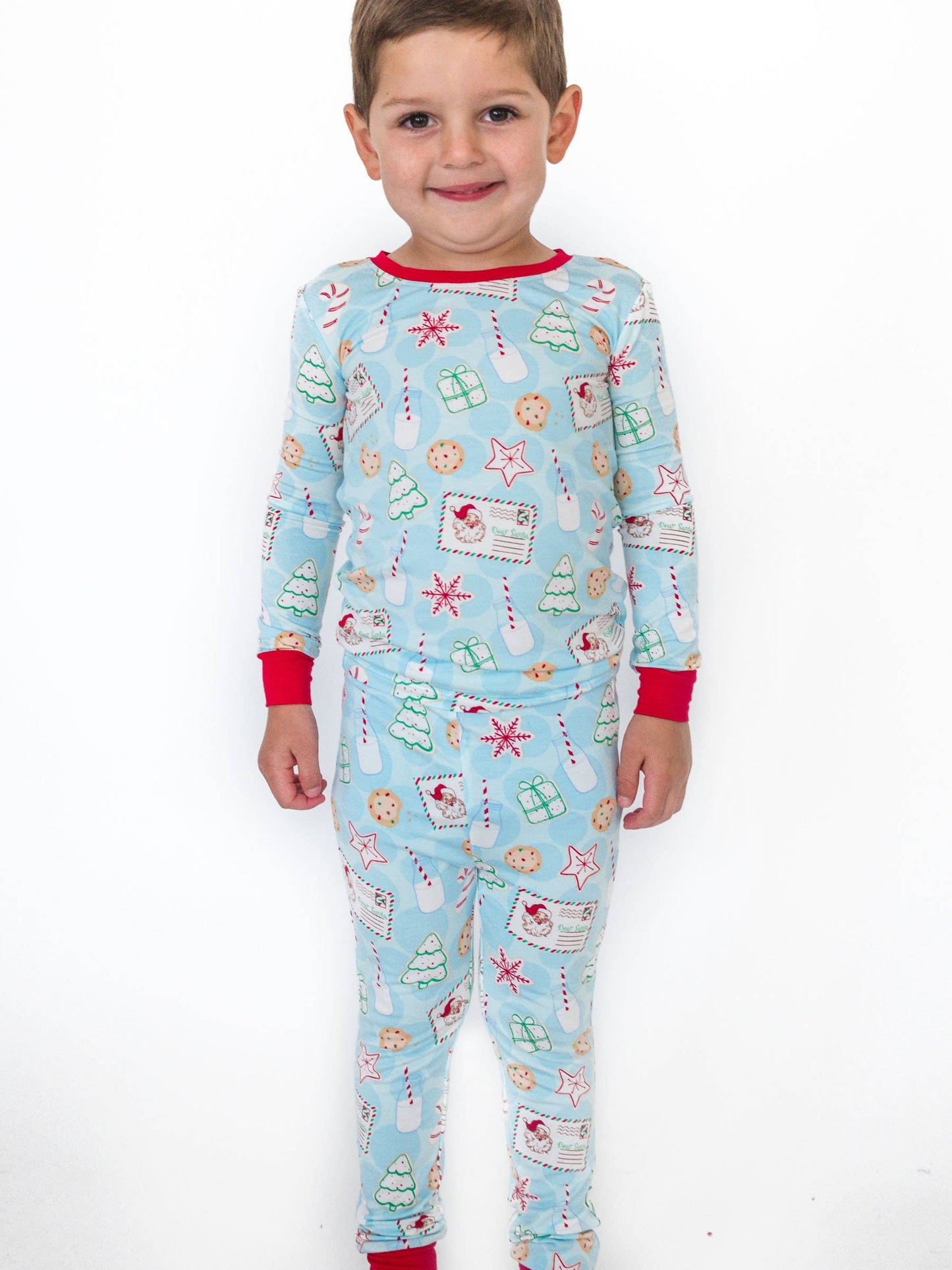Blue Santa Sweets Christmas Pajama Set
