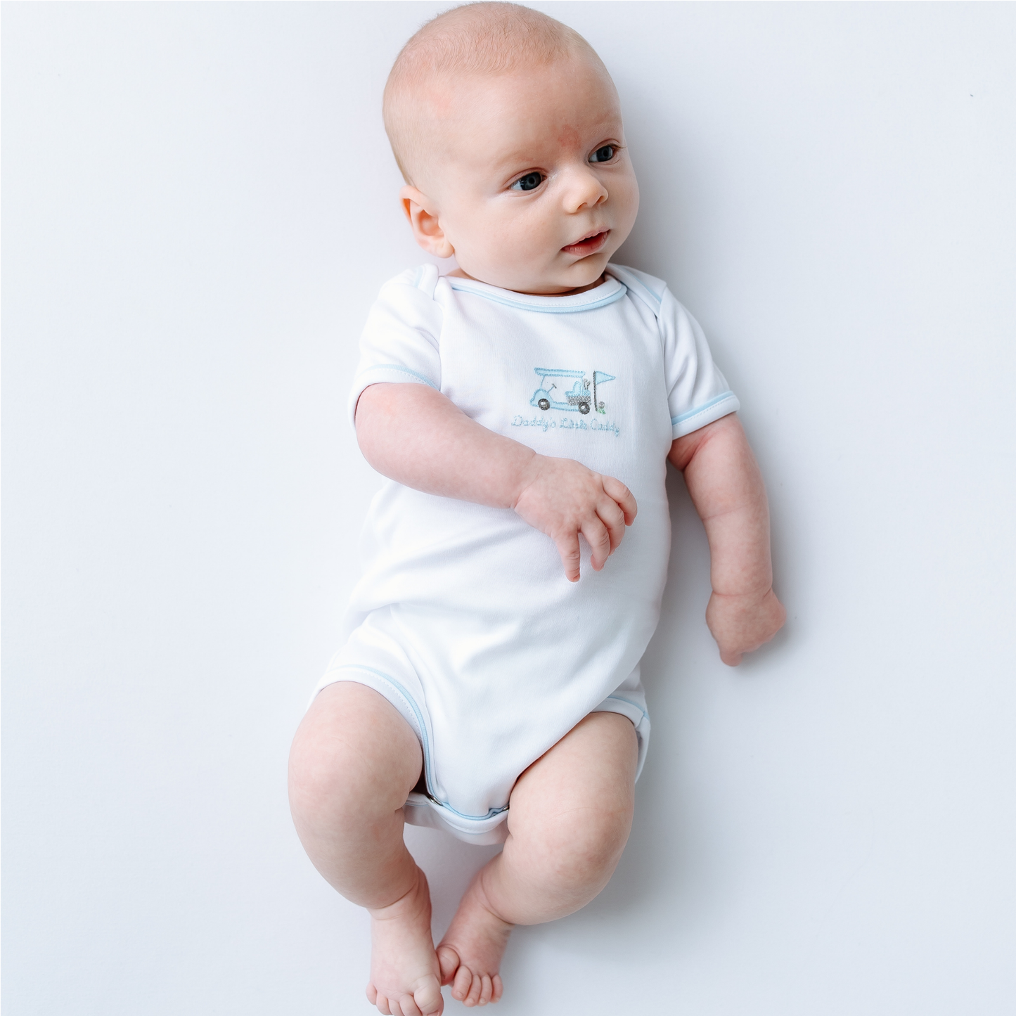 Daddy's Little Caddy Embroidered in Blue Bodysuit