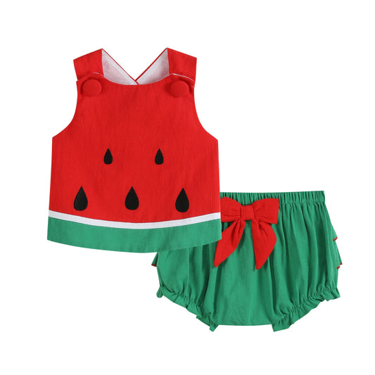 Red and Green Watermelon Bloomer Set