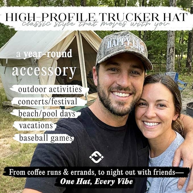 Happy Wife Happy Life Hat - Camo Print