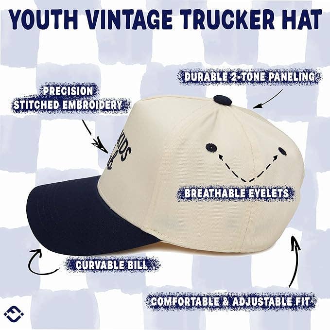 Kids/Baby Two Tone Vintage Cap - Cool Kids Club (Navy/Beige)