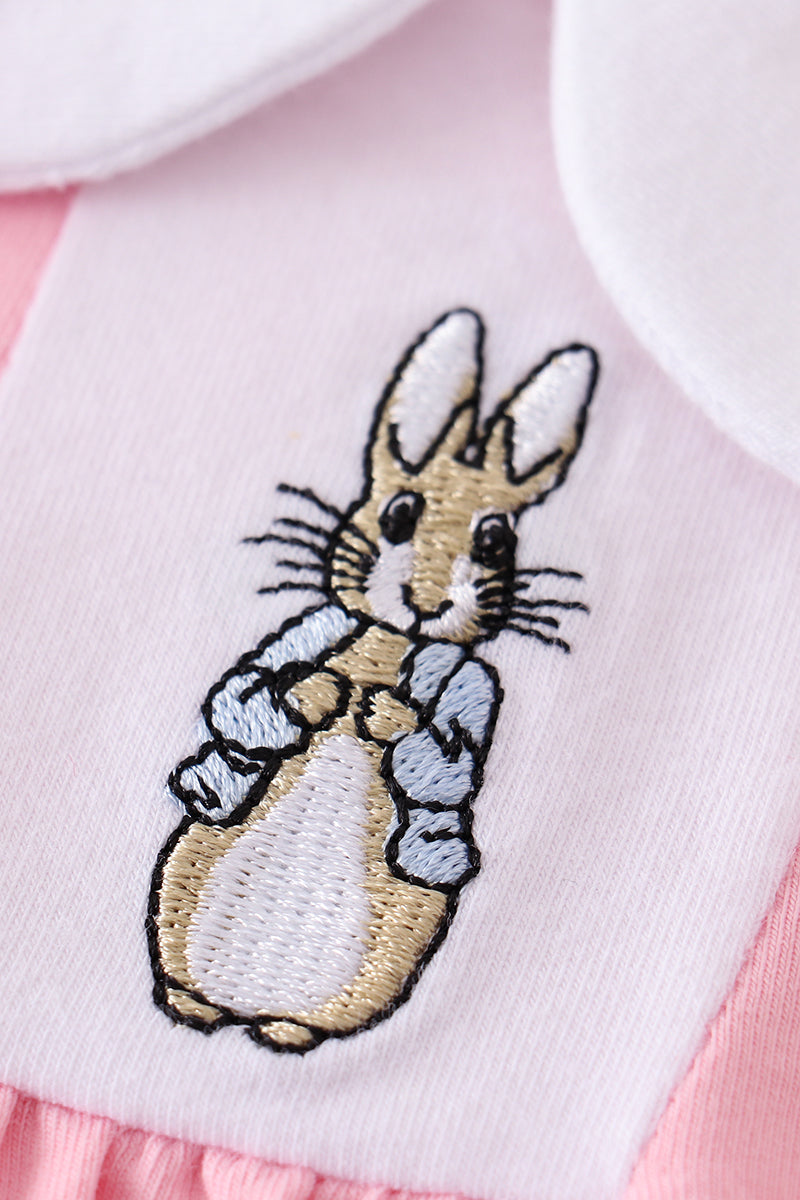 Pink Easter Bunny Embroidery Dress