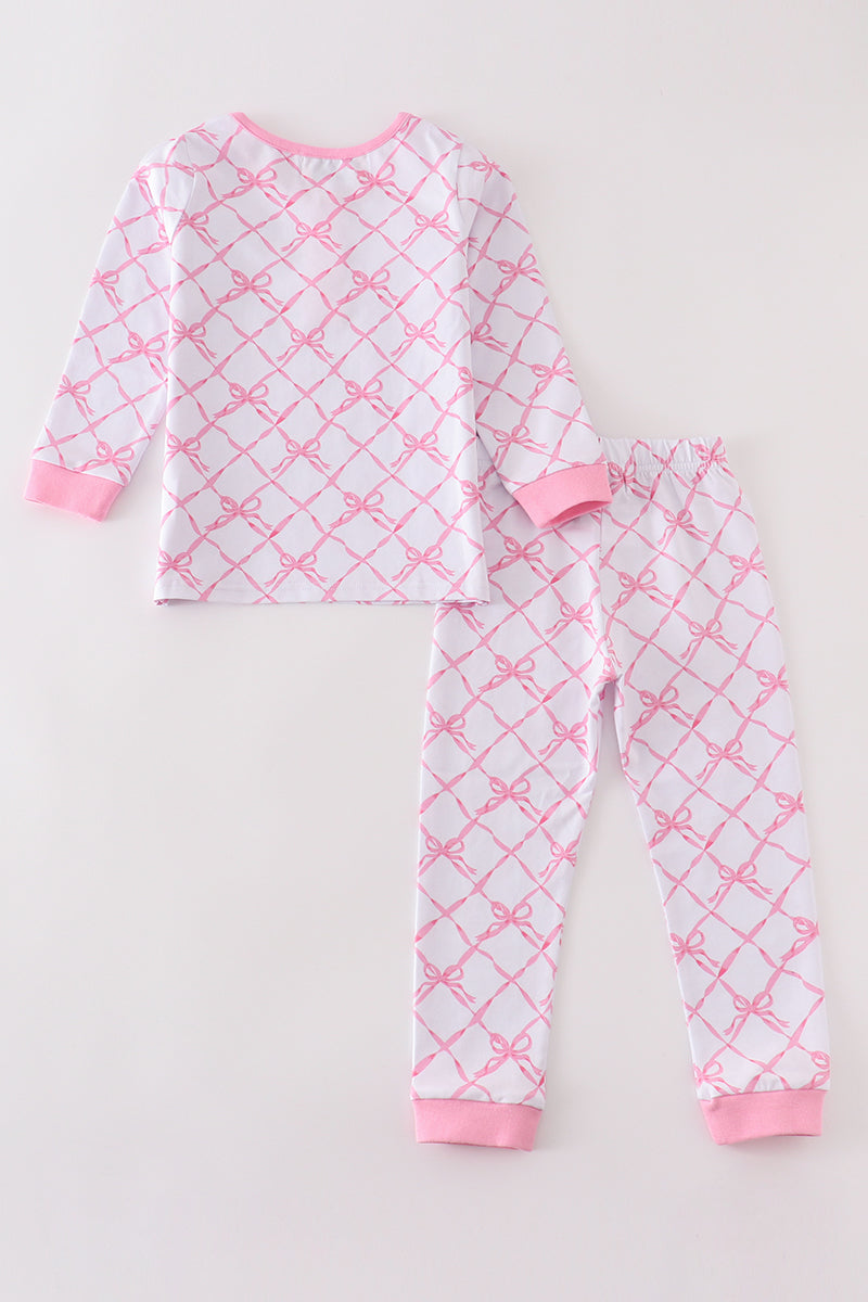 Pretty Bow Tie Girls Pajama Set