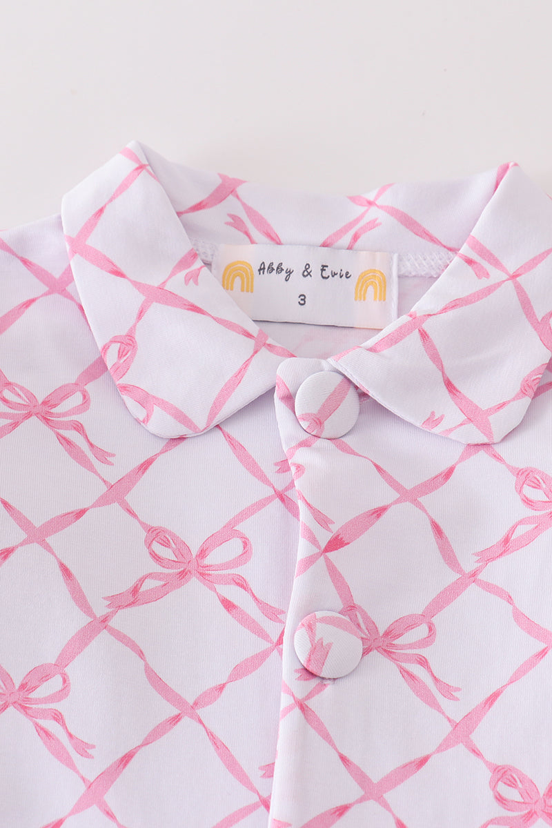 Pretty Bow Tie Girls Pajama Set