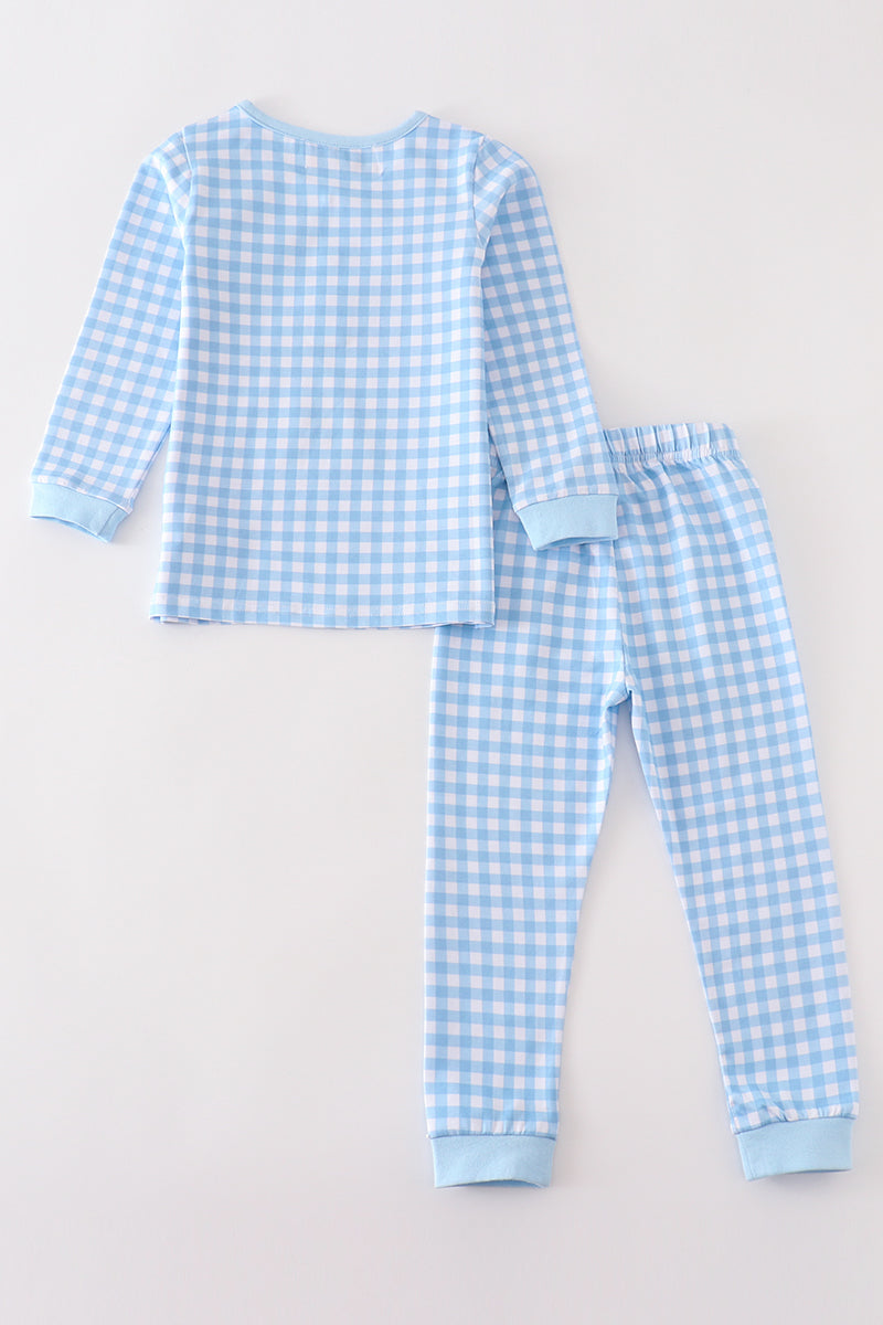 Blue Plaid Boys Pajama Set