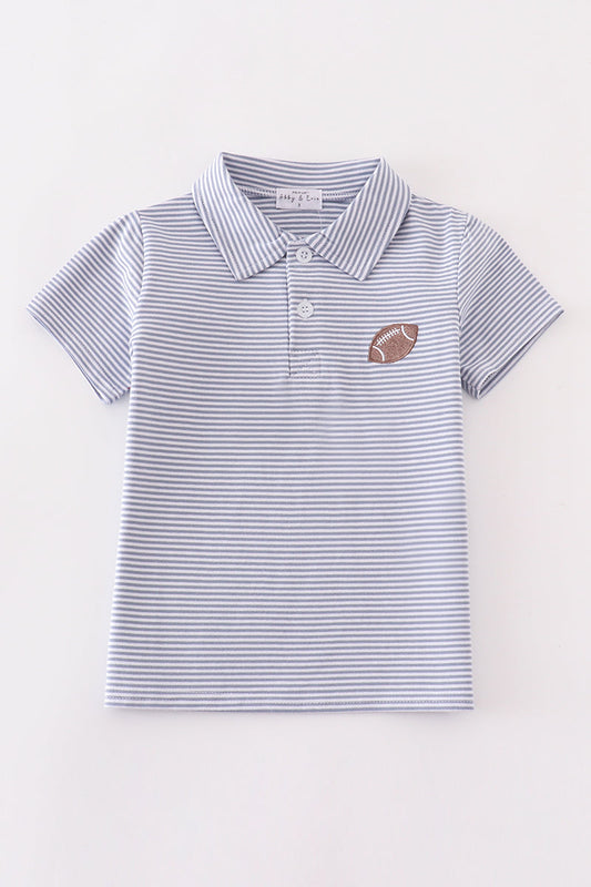 Boys Striped Football Polo