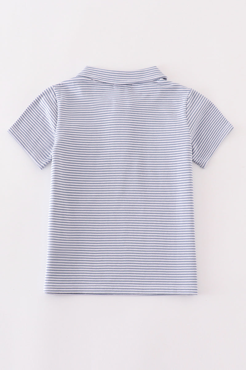 Boys Striped Football Polo