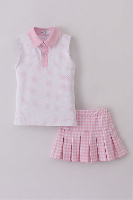 Girls Pink Active wear Skort set