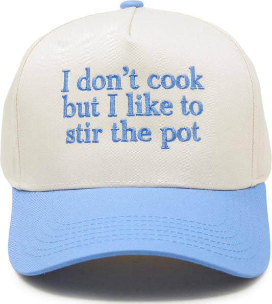 I Don’t Cook But I Like To Stir The Pot-Blue/Beige Hat