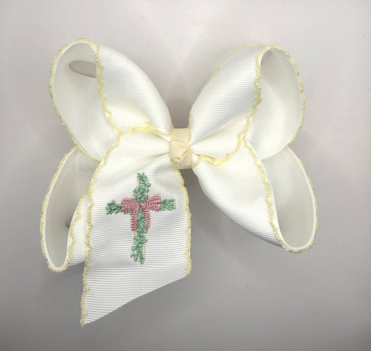 Cross Moonstitch Hair Bow