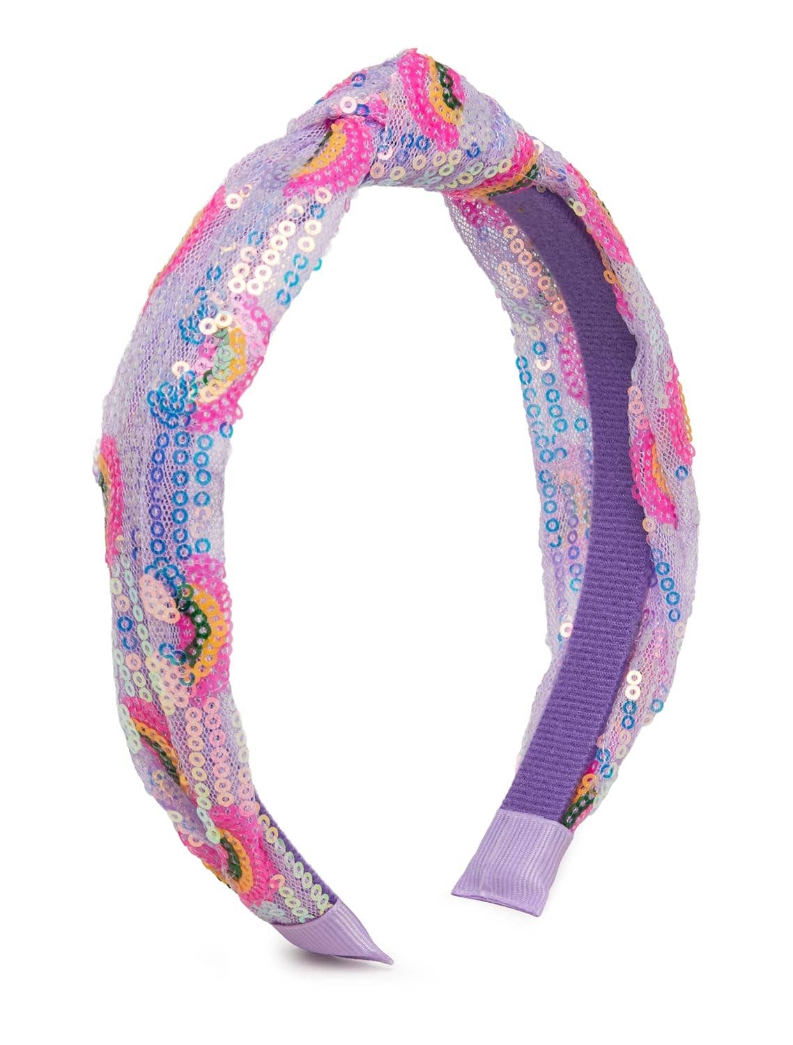 Girl's Rainbow Sequin Knot Headband
