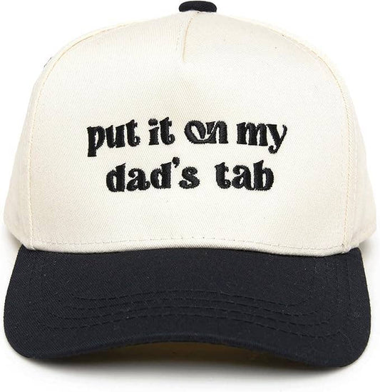 Put It on My Dad's Tab Kids Hat - (Black/Beige)