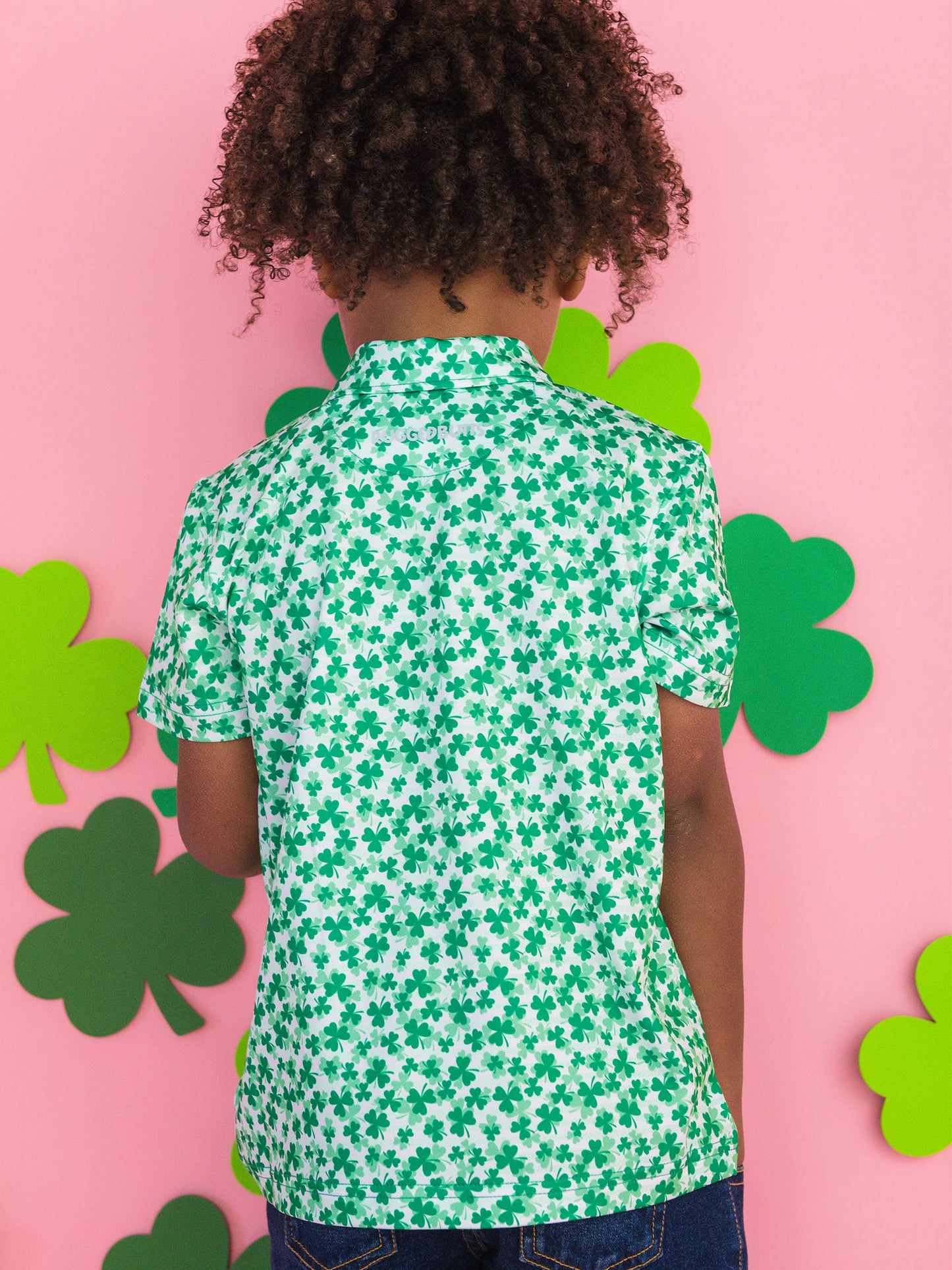 Boys Tiny Clover Field Short Sleeve Performance Polo