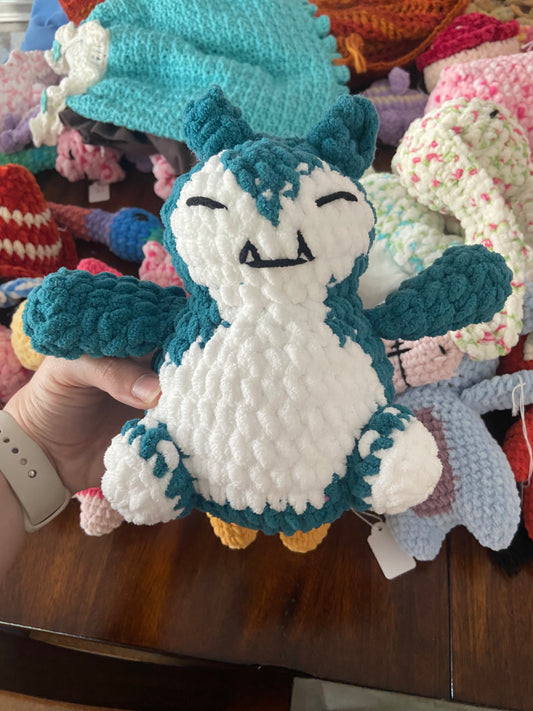 Snorlax Pokemon Inspired Character Crocheted Stuffie