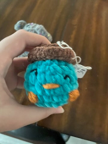 Crocheted Round Platypus with Hat
