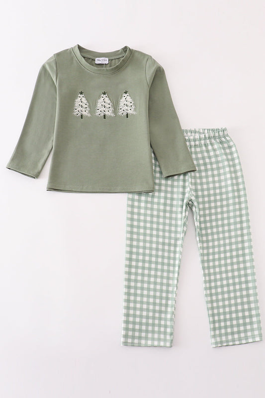 Boys Sage Green Christmas Tree Set