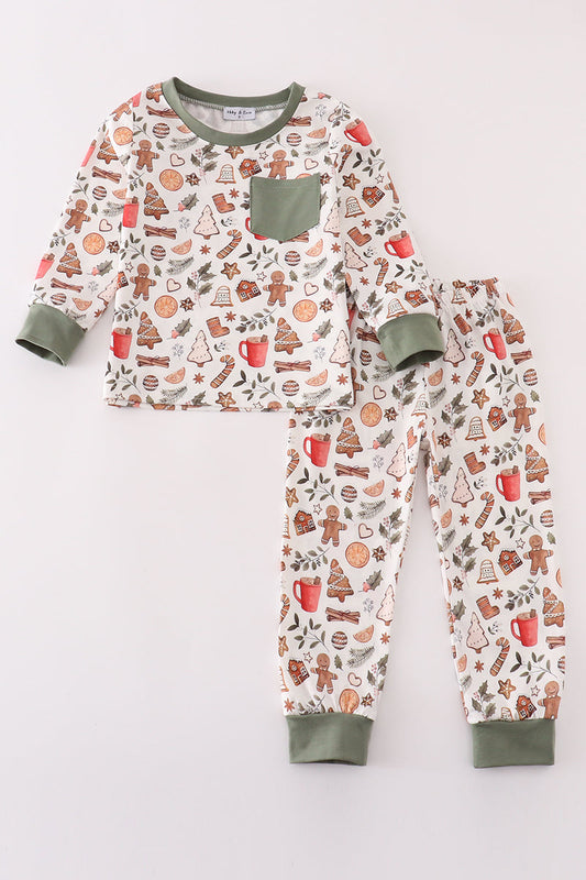 Boys Gingerbread Christmas Morning Pajama Set