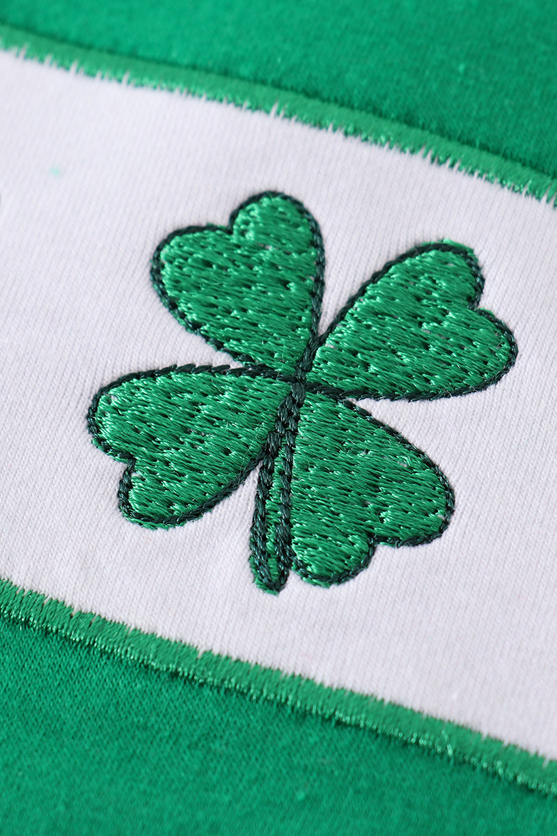 Lucky Clover Embroidered Boys Short Set