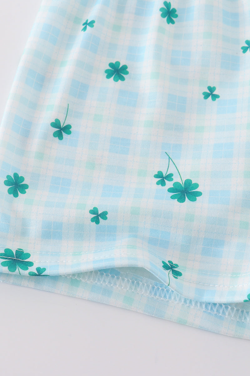 Lucky Clover Embroidered Boys Short Set