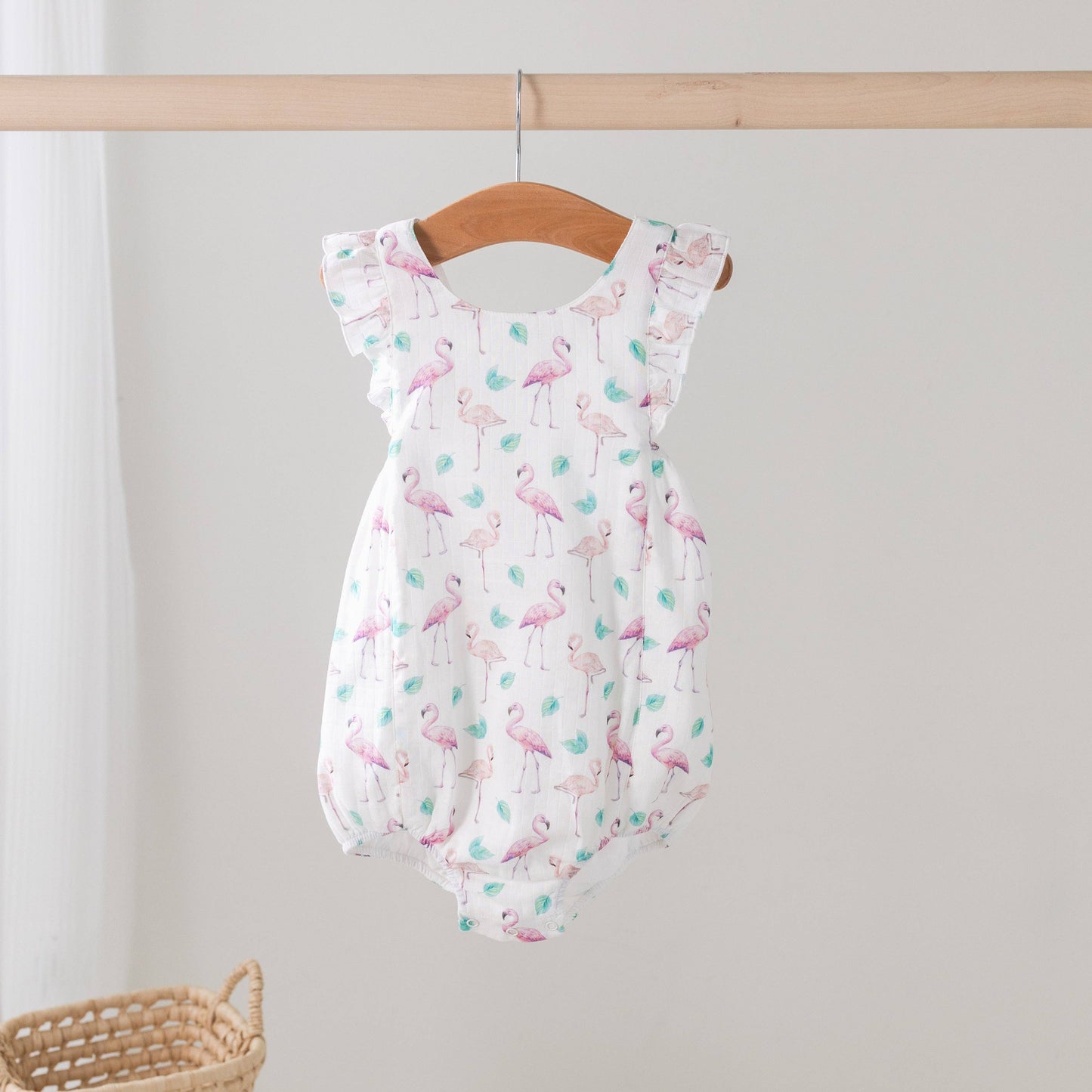 Pink Paradise Organic Muslin Girls Bubble Romper