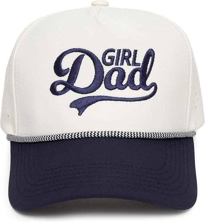 Laser Cut Golf Rope Cap - Girl Dad - Navy/Beige
