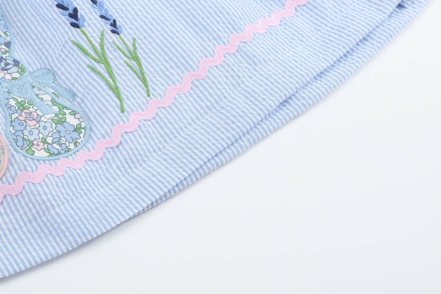 Blue Bunnies Seersucker Girls Dress