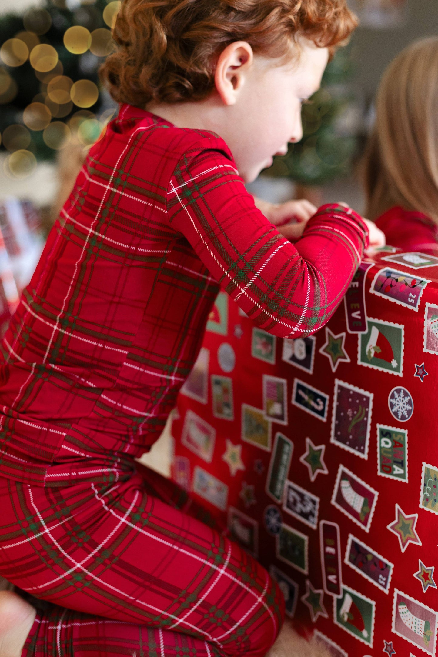 Kids Holly Jolly Plaid Two Piece Pajama Set