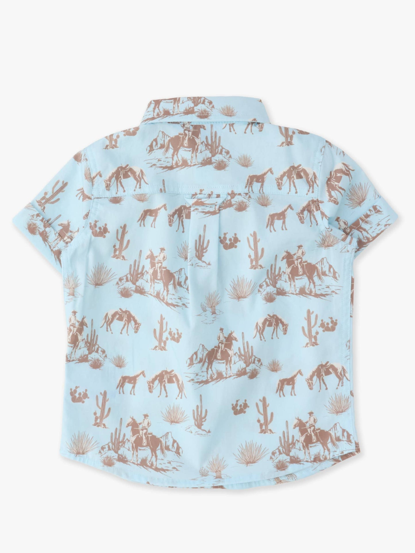 Boys Blue Western Trail Short Sleeve Button Down Shirt