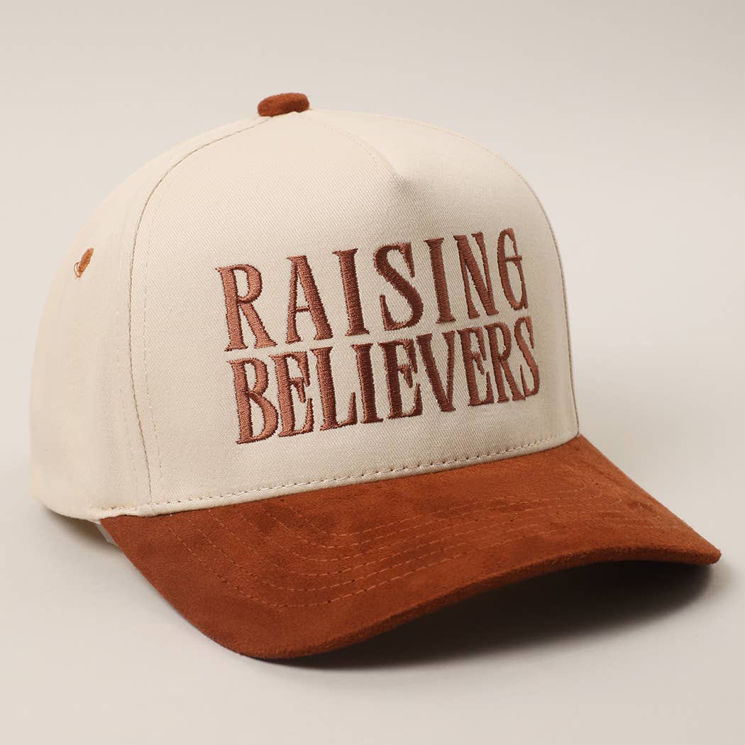 RAISING BELIEVERS Women's Cinnamon Brown Suede Two-Tone Trucker Hat